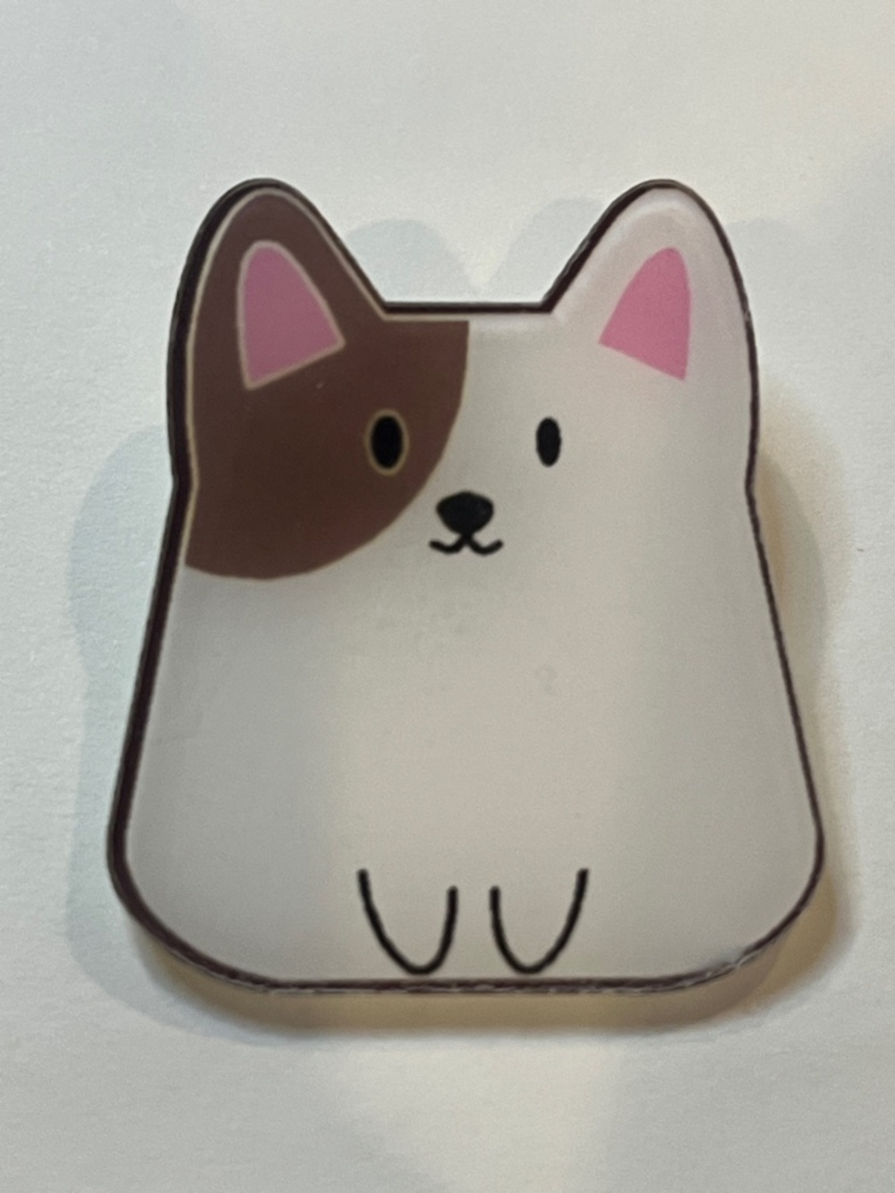 Cute White & Brown Dog-shaped Brooch/ Pin - Picture 4 of 4